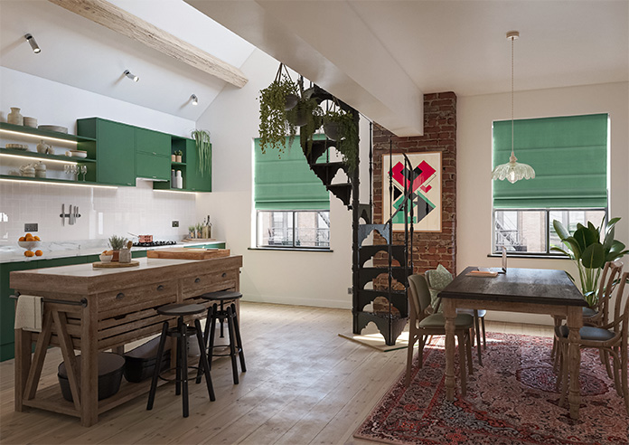 Ultra Luxe Velvet, Jade - Motorised Roman Blind - Image 6